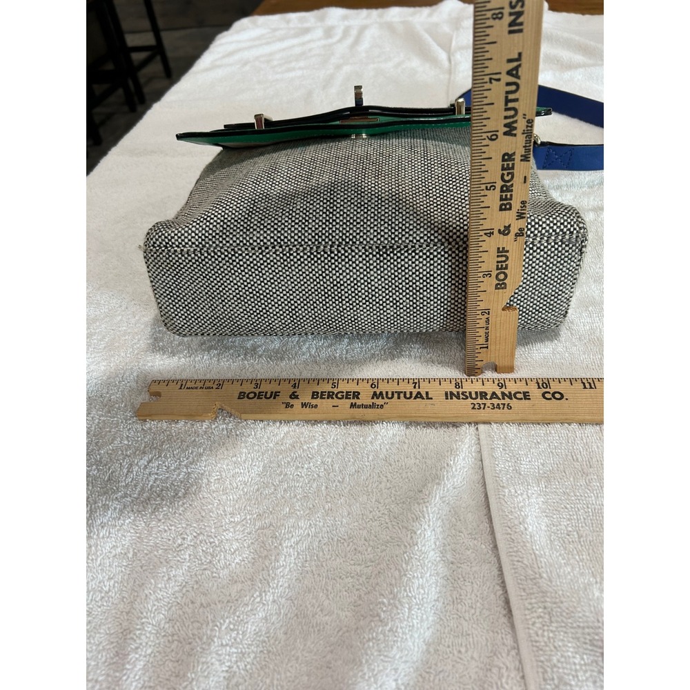 Kate Spade NY Carter Caden St. Crossbody Bag Green Blue Tweed Colorblock Sample - Picture 14 of 16